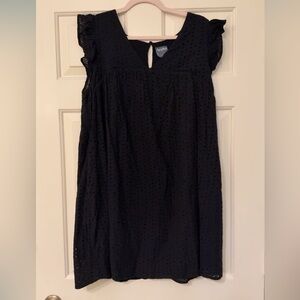 women’s black ruffle sleeve eyelet dress - arula!